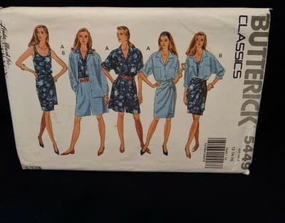 Butterick 5449 Women’s Dress & Jacket Pattern Size 12–16 80s Chic Power - Image 1