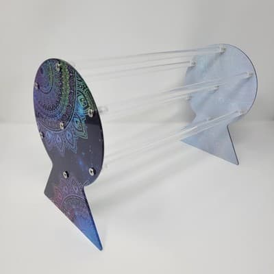 Acrylic Headband Holder Display Stand Mandala Galaxy Print 6 Rod Organizer - Thumbnail 2