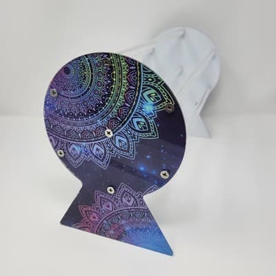 Acrylic Headband Holder Display Stand Mandala Galaxy Print 6 Rod Organizer - Thumbnail 6