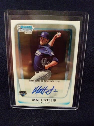 2011 1st Bowman Chrome Matt Lollis Auto BCP176 Autograph San Diego Padres Topps - Image 1