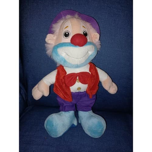 SUGARLOAF 16" Red Nose Clown Plush Big Smile, Red Vest Purple Pants & Hat - Image 1