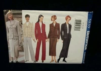 Butterick 5839 Womens Power Suit Jacket Skirt & Pants Pattern 14–18 Officecore - Image 1