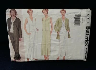 Butterick 6014 Women’s Vest Skirt & Pants Pattern Sz 14–18 Linencore Minimalist - Image 1