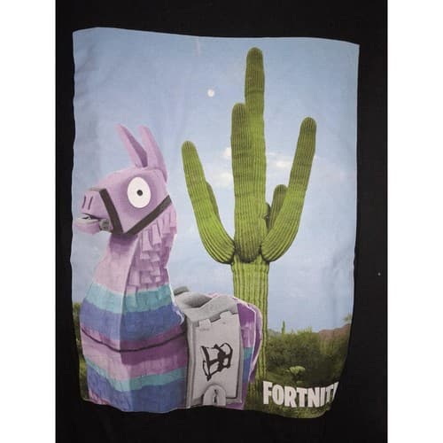 Fortnite Llama Cactus Graphic T-Shirt Black Men’s Size Large Gamer Tee - Thumbnail 2