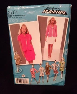 Simplicity 2701 Project Runway Women’s Suit Pattern Size 12–20 Barbiecore Power - Image 1