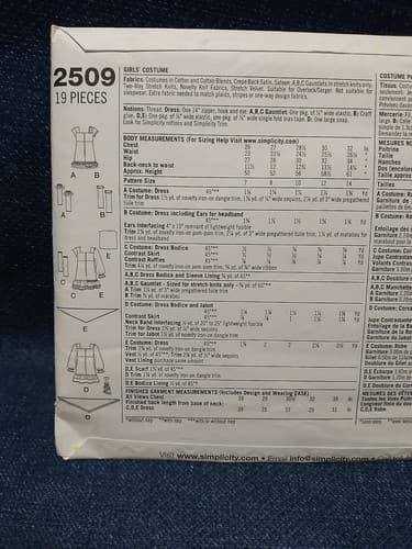 Simplicity 2509 Witch Pirate 5 Looks Costume Pattern Sizes 7 8 9 10 11 12 13 14 - Thumbnail 3