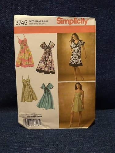 Simplicity 3745 Pattern Stylish Dresses in 2 Length 4 Styles Sz 6 8 10 12 14 UC - Image 1