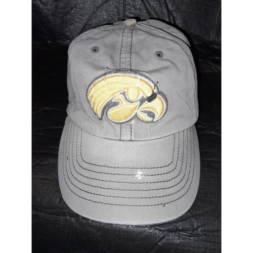 Iowa Hawkeyes Embroidered Baseball Cap Gray Adjustable Strapback Hat - Thumbnail 2