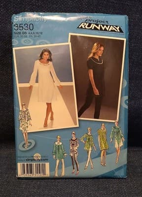 Simplicity 3530 Project Runway Tunic Dress Pattern 4-12 Chic Minimalist Wardrobe - Image 1