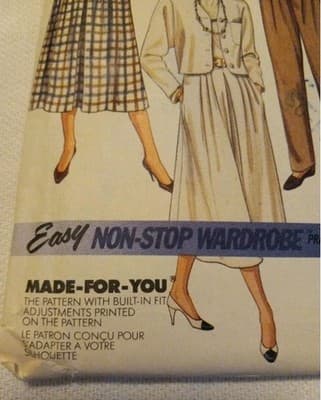 McCalls 4383 Vintage 80s Womens Wardrobe Pattern Sz 12 Business Casual Chic Set - Thumbnail 2