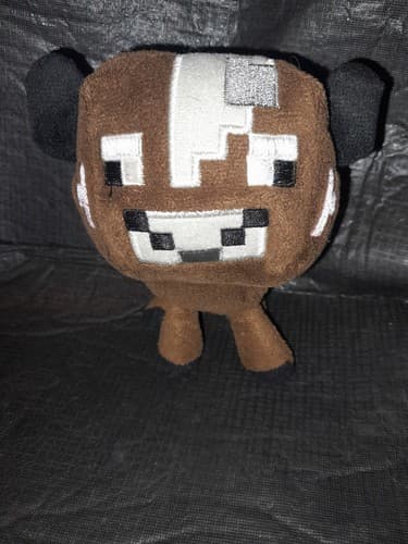 Minecraft Baby Cow Plush Brown Gray Mojang Stuffed Animal Jinx 5” 2014 - Image 1