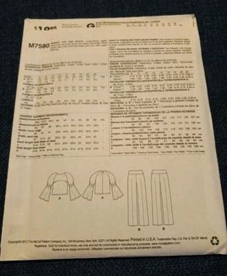 McCall’s M7580 Women’s Top Pattern Size E5 (14–22) | Chic Minimalist Bell Sleeve - Thumbnail 2