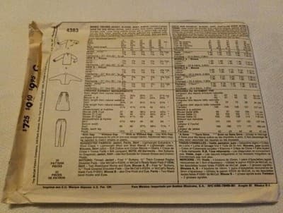 McCalls 4383 Vintage 80s Womens Wardrobe Pattern Sz 12 Business Casual Chic Set - Thumbnail 3