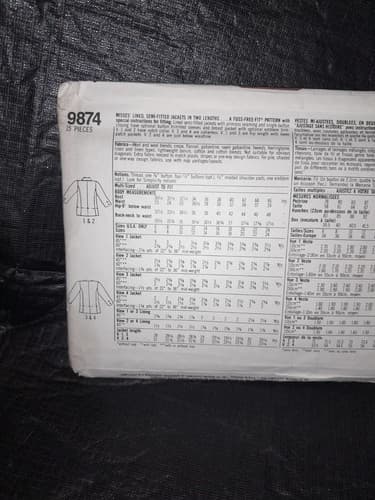 Simplicity 9874 Missed Lined Semi Fitted Jackets in 2 Lengths Size 6-14 Uncut FF - Thumbnail 4