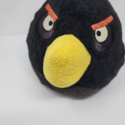 ANGRY BIRDS Black Bomb Plush 8in 2010 Rovio Stuffed Toy Game Character - Thumbnail 10