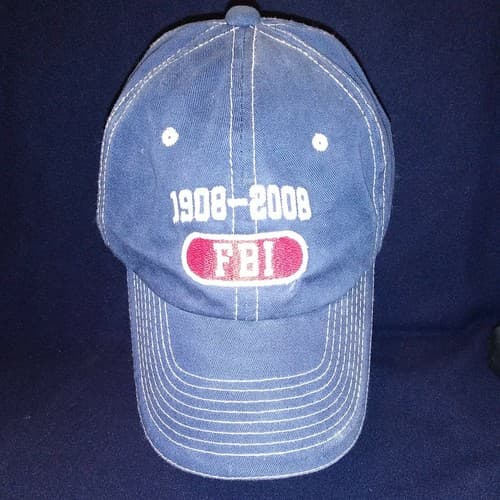 FBI Official Commemorative Blue Cap Hat 1908-2008 Hook N Loop Adjustable - Image 1