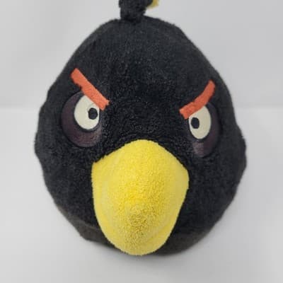 ANGRY BIRDS Black Bomb Plush 8in 2010 Rovio Stuffed Toy Game Character - Thumbnail 9