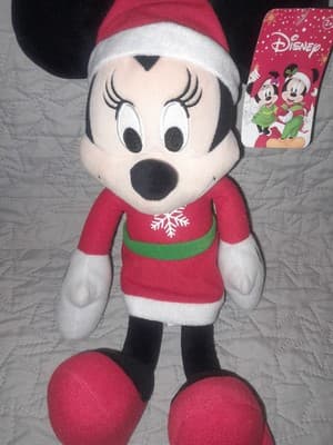 Disney Minnie Mouse 14” Red Snowflake Dress Plush Holiday Just Play 2020 NWT - Image 1
