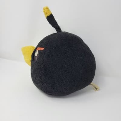 ANGRY BIRDS Black Bomb Plush 8in 2010 Rovio Stuffed Toy Game Character - Thumbnail 6