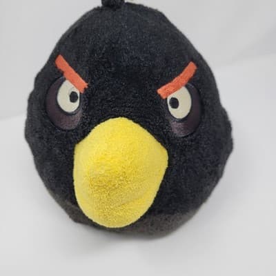 ANGRY BIRDS Black Bomb Plush 8in 2010 Rovio Stuffed Toy Game Character - Thumbnail 11