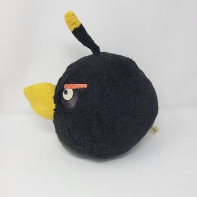 ANGRY BIRDS Black Bomb Plush 8in 2010 Rovio Stuffed Toy Game Character - Thumbnail 3