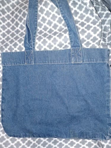Recycled Denim Tote Bag Purse Planet Motherhood Embrace The Future Denim - Thumbnail 4