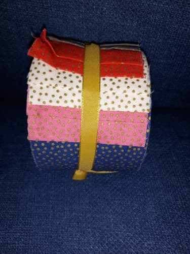 JellyRoll Polka Dots 2.5" STRIPS QUILTING FABRIC Pink Blue Red Green Purple Tan - Thumbnail 2