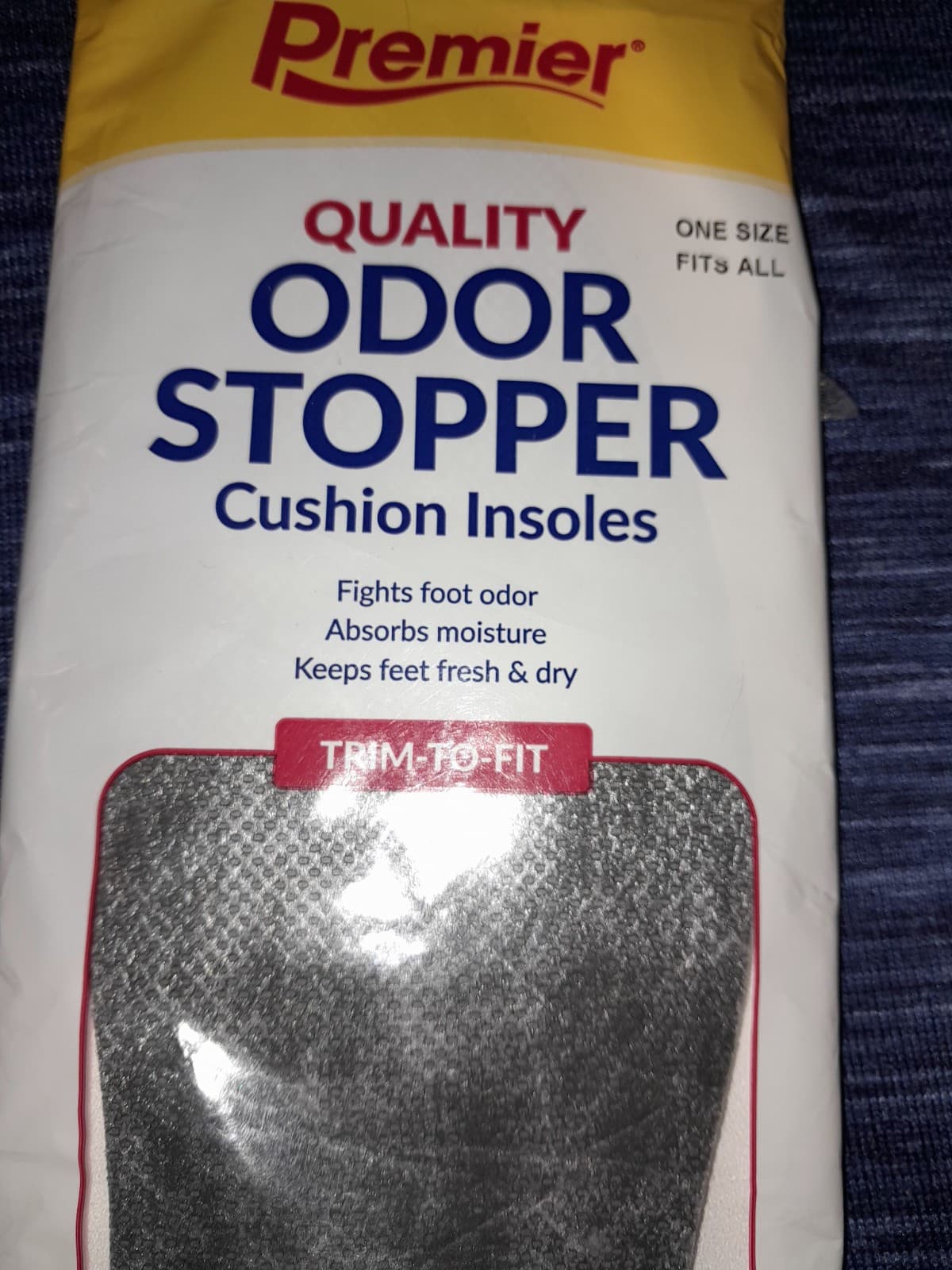 Premier Quality Odor Stopper Cushion Insoles Trim to Fit One Size Fits All, 1 Pr - Image 1