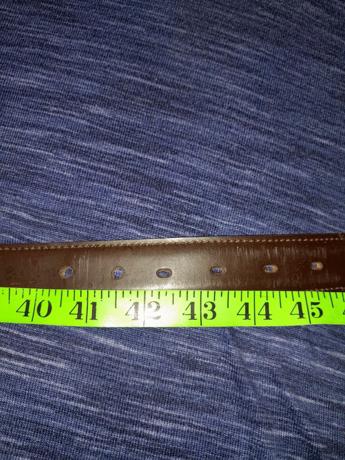 Men’s Brown Leather Dress Belt Brass Buckle Lined Size 44 / 110 - Thumbnail 7