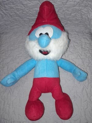 The Smurfs Papa Smurf 16.5" Plush No Tag White Beard Red Hat - Thumbnail 2
