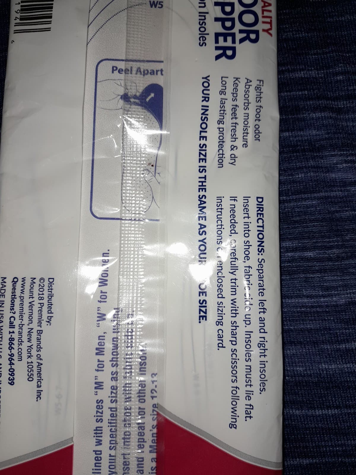 Premier Quality Odor Stopper Cushion Insoles Trim to Fit One Size Fits All, 1 Pr - Thumbnail 4