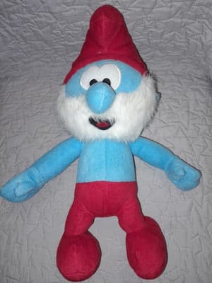 The Smurfs Papa Smurf 16.5" Plush No Tag White Beard Red Hat - Image 1