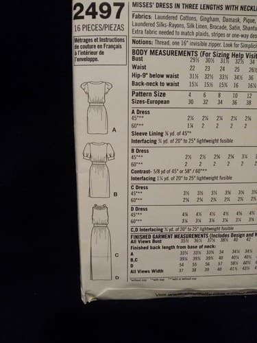 Simplicity 2497 Cynthia Rowley Dress Pattern 12–20 Designer Chic Uncut - Thumbnail 3