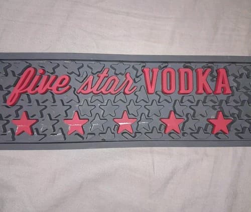 Cinco Vodka Rubber Drip Bar Mat Drink Rail 3.5" x 24" Home Mancave Five Star HTF - Thumbnail 8