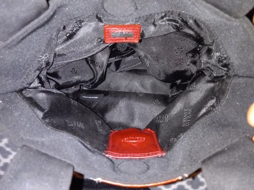Franco Sarto Handbag Purse Black Small Tote Stripe Double Handles - Thumbnail 8