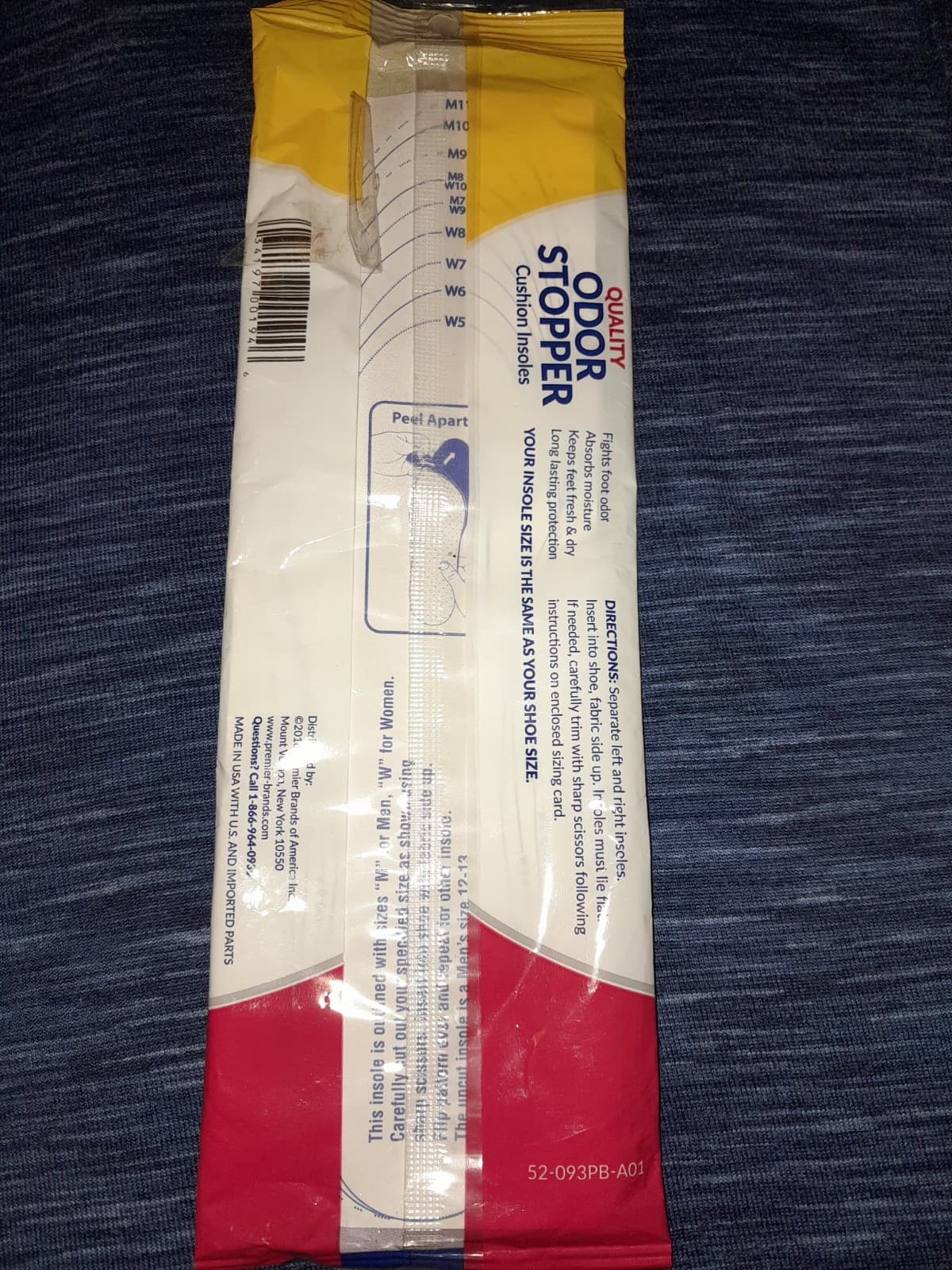 Premier Quality Odor Stopper Cushion Insoles Trim to Fit One Size Fits All, 1 Pr - Thumbnail 3