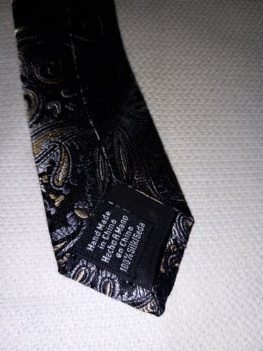 Vtg Van Heusen Mens Tie Gray Green Paisley Silk Neck Tie W 3.75'' × L 61'' - Thumbnail 3