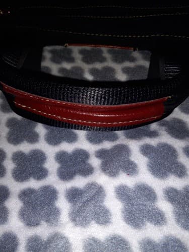 Franco Sarto Handbag Purse Black Small Tote Stripe Double Handles - Thumbnail 3