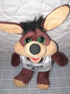 San Antonio Spurs Mascot Coyote Plush In Home Team Jersey "2!" 2017 Curto Toy - Image 1