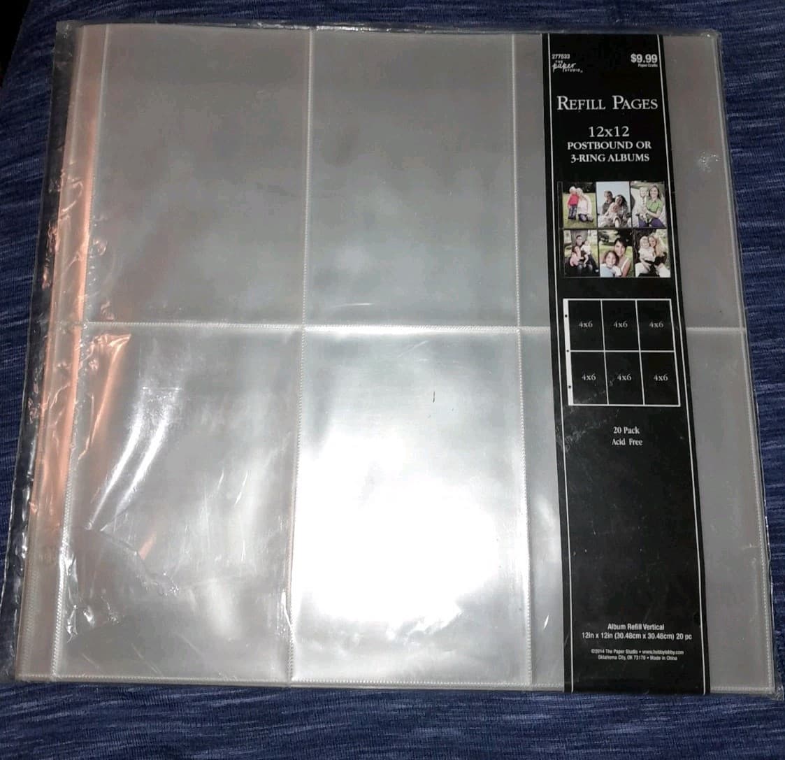 The Paper Studio Fits 3-ring, 6 Slots, 4"x6" Vertical Scrapbook 20 Refill Pages - Thumbnail 2