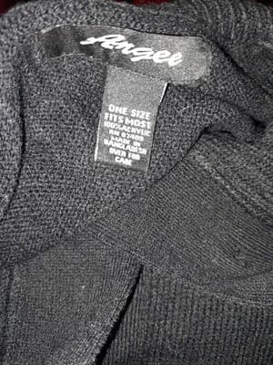 Argee Knit Black Poncho Cape Sweater Hybrid Design Knitted Flattering Silhouette - Thumbnail 6
