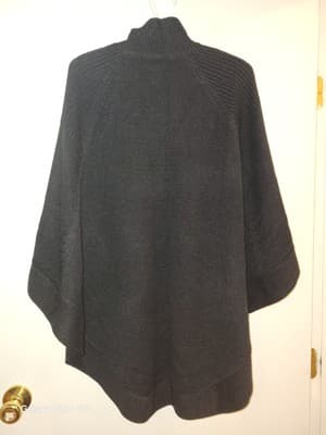 Argee Knit Black Poncho Cape Sweater Hybrid Design Knitted Flattering Silhouette - Thumbnail 5
