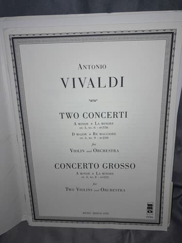Aantonio Vivaldi Two Concerti A Minor D Major Concerto Grosso 2 Cd Sheet Music - Thumbnail 3