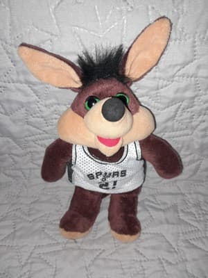 San Antonio Spurs Mascot Coyote Plush In Home Team Jersey "2!" 2017 Curto Toy - Thumbnail 2