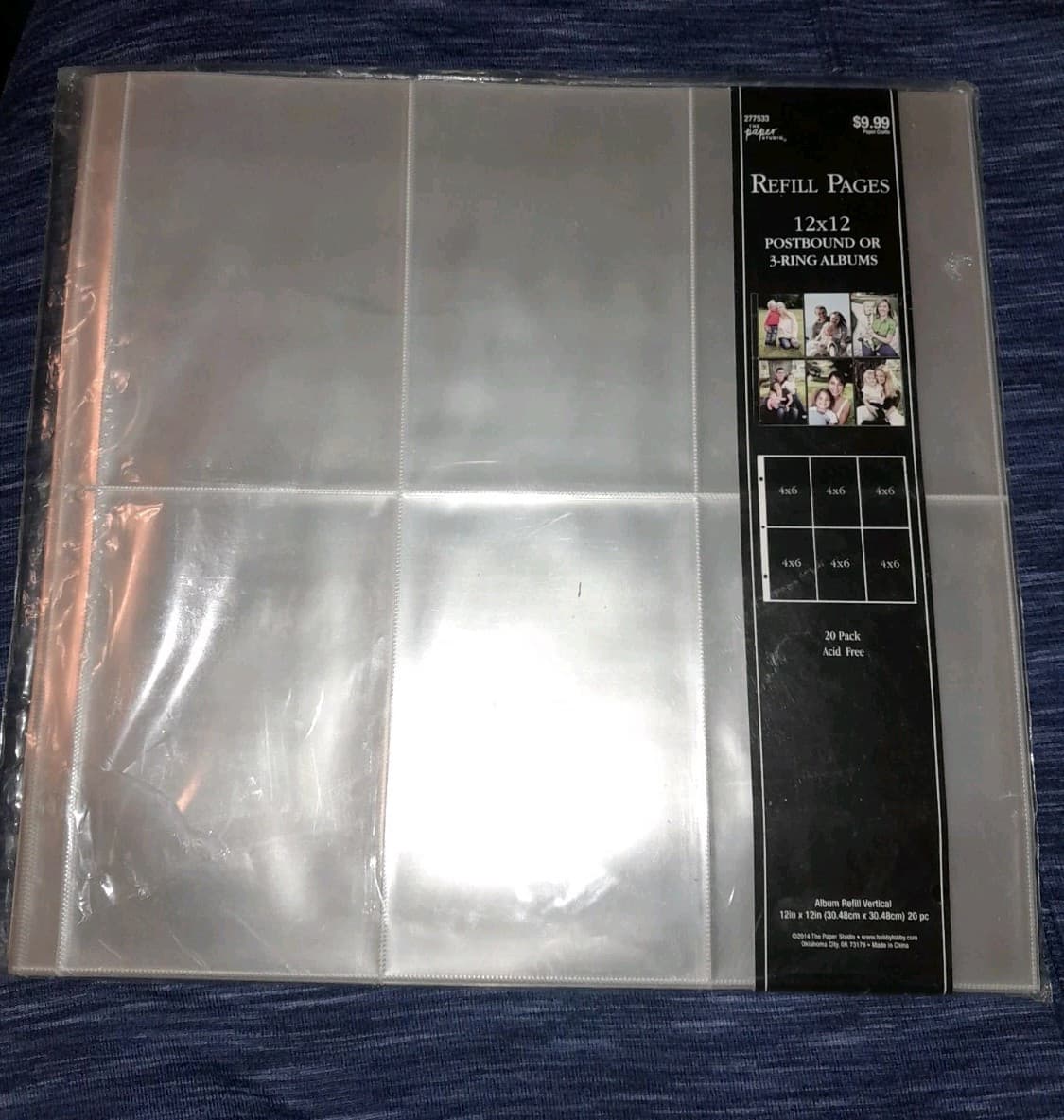 The Paper Studio Fits 3-ring, 6 Slots, 4"x6" Vertical Scrapbook 20 Refill Pages - Image 1