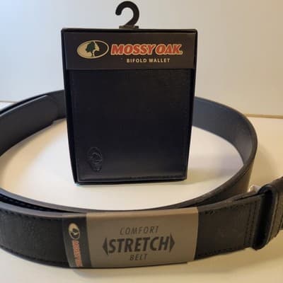 Mossy Oak Bifold Wallet & Comfort Stretch Belt Set Black NEW Gift - Thumbnail 2