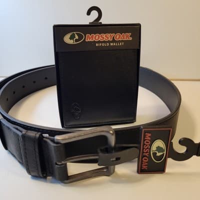 Mossy Oak Bifold Wallet & Comfort Stretch Belt Set Black NEW Gift - Thumbnail 3