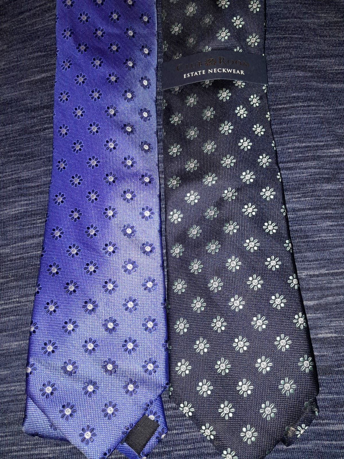 2x Club Room Men's Neat Ties Magarita Daisy Neckties Light & Dark Blue Tie - Image 1
