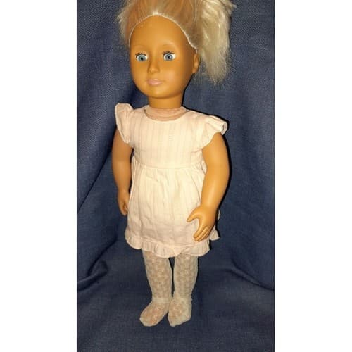 Battat Our Generation 18” Doll Blonde Hair Blue Eyes Pink Eyelet Outfit - Thumbnail 2