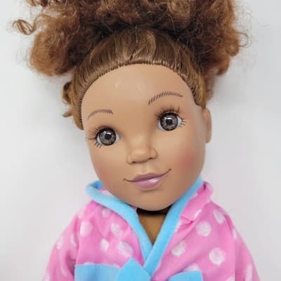 New Adventures 18” Doll Pink Robe Brown Hair Brown Eyes 2020 AA - Thumbnail 4